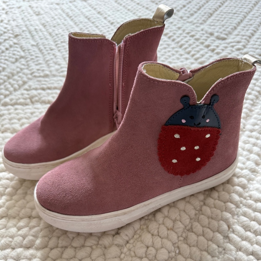 Mini Boden Sneaker Boots with Ladybug Detail, Never Worn